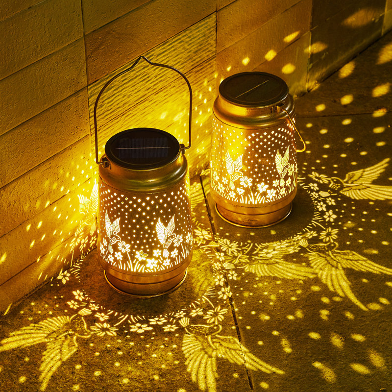 Hummingbird Solar Lantern Outdoor Hanging Metal Bird Decor Waterproof Led Decorative Light For Garden Patio Yard Lawn Backyard Front Porch